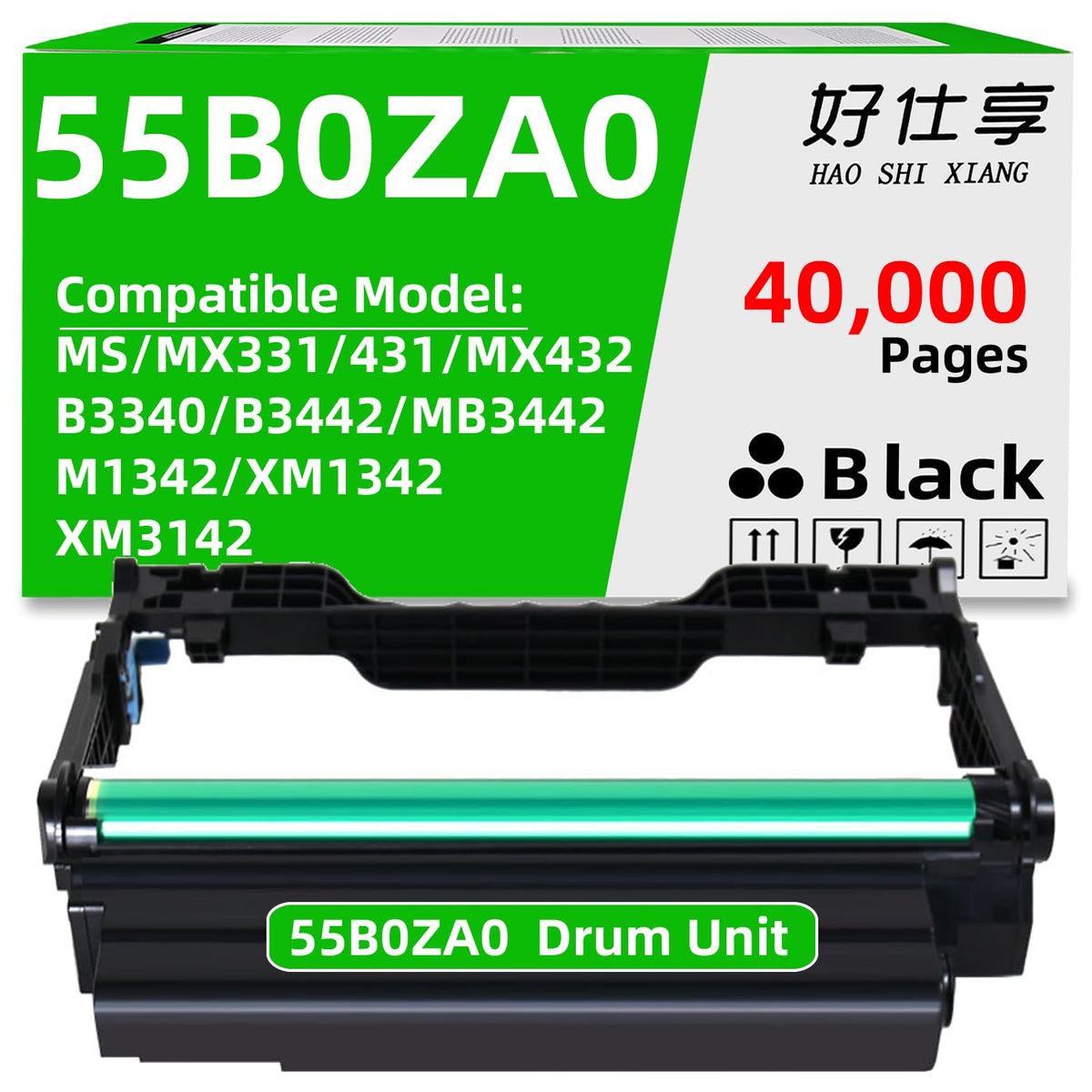55B0ZA0 Imaging Unit Drum Unit Replacement for Lexmark MS331 MS431 MX3