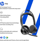 Poly Voyager Focus 2 USB-C-C Headset USB-C/A Adapter Charging Stand (A