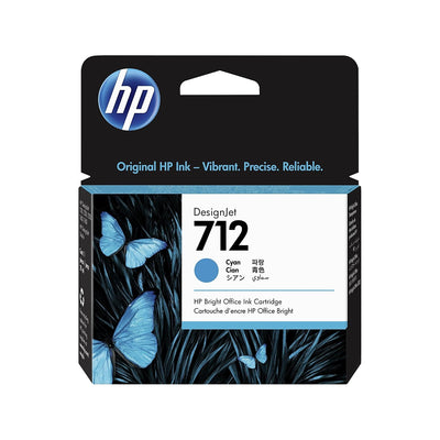 HP 712 Cyan 29-ml Genuine Ink Cartridge (3ED67A) for DesignJet T650, T
