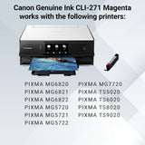 Cartouche d'encre Canon Genuine Canon CLI-271, magenta