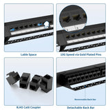 24PORT 0.5U CAT5E Patch Panel RJ45 ENET Rackmount 110 Patch Panel