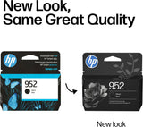 Original HP 952 Black Ink Cartridge, Works with HP OfficeJet 8702, HP