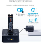 StarTech.com 1:1 M.2 NVMe Drive Duplicator, 90 GBpm Standalone M.2 SSD