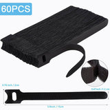 Nettbe 60 PCS 6 Inches Reusable Cable Ties, Adjustable Cord Straps, Wi