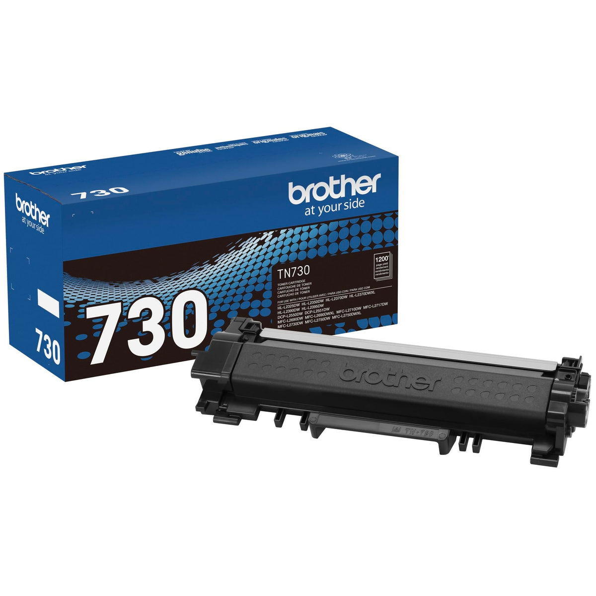 Brother Original TN730 High-Yield Black Toner Cartridge, Higher Yield