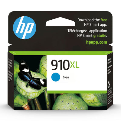 Original HP 910XL Cyan High-Yield Ink Cartridge, Works with HP Office