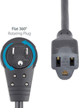 StarTech.com 6ft (2m) Power Extension Cord - 360° Rotating Flat Plug E