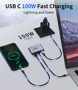 USB C to VGA HDMI MultiPort Adapter, USB C Hub (4 in 1), with 4K HDMI