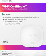 HPE Networking Instant On Access Point AP21 2x2 WiFi 6 Indoor Wireless