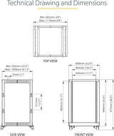 StarTech 4-Post 18U Server Rack with Lockable Doors & Casters