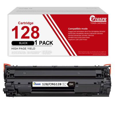 128 Toner Cartridge Black 1 Pack Replacement for Canon 128 CRG128 Tone