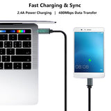 USB C to Micro USB Cable 0.3M, Short Braided Type C to Micro USB Cable