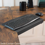 Manchon d'angle en acier StarTech pour bureau, pour bureaux en L/d'angle, jusqu'à 38,1 mm (1,5 po) d'épaisseur, AJOUTEZ de l'espace pour le clavier/la souris - Rallonge/plateau pour bois/acier