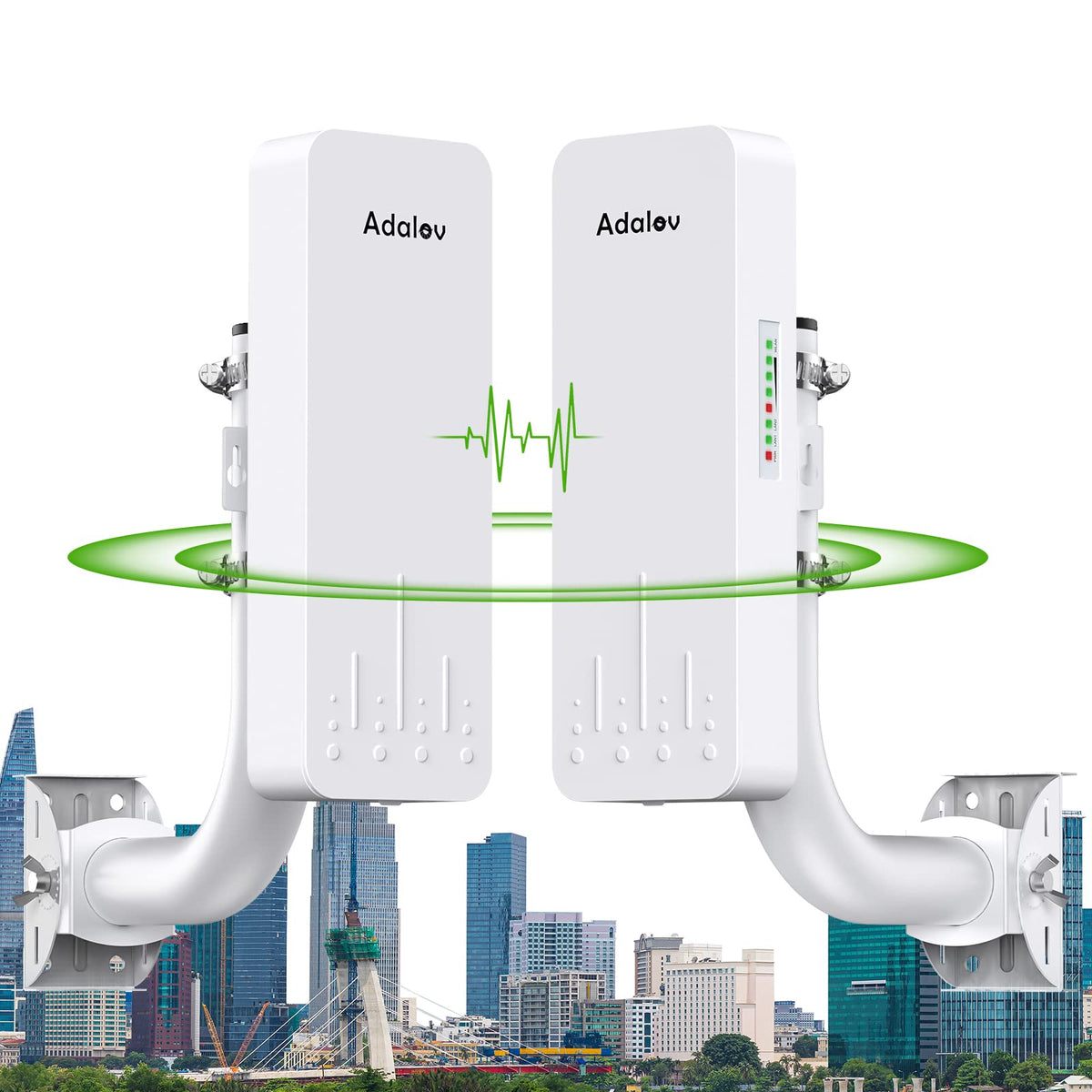 Wireless Bridge with 2 Bracket Mounts, 3KM 5.8G Point to Point Outdoor