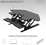 VIVO 43 inch Corner Height Adjustable Cubicle Stand Up Desk Converter,