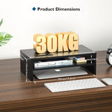 BONTEC Wood Monitor Stand Riser, Desk Monitor Stand with Smartphone Ho