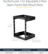 Startech RK12WALLOA Armoire serveur murale 12U 12-20 pouces de profondeur