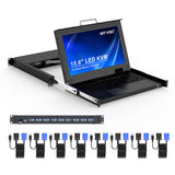 MT-VIKI® Rack Mount KVM Console, 8 Port KVM VGA Switch w/15.6'' LCD Mo
