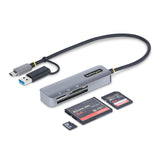 StarTech USB 3.0 Multi-Media Memory Card Reader, SD/MICROSD/Compactflash Card Reader, External USB-C 5GBPS Card Reader with Attached USB-A Adapter