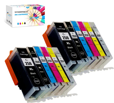 12-Pack PGI-250XL CLI-251XL Ink Cartridge Replacement for Canon 250 25
