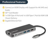 StarTech.com USB C Multiport Adapter, Portable USB-C Dock to 4K HDMI