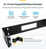 StarTech.com 2U Hinged Wall Mount Patch Panel Bracket - 6 inch Deep -