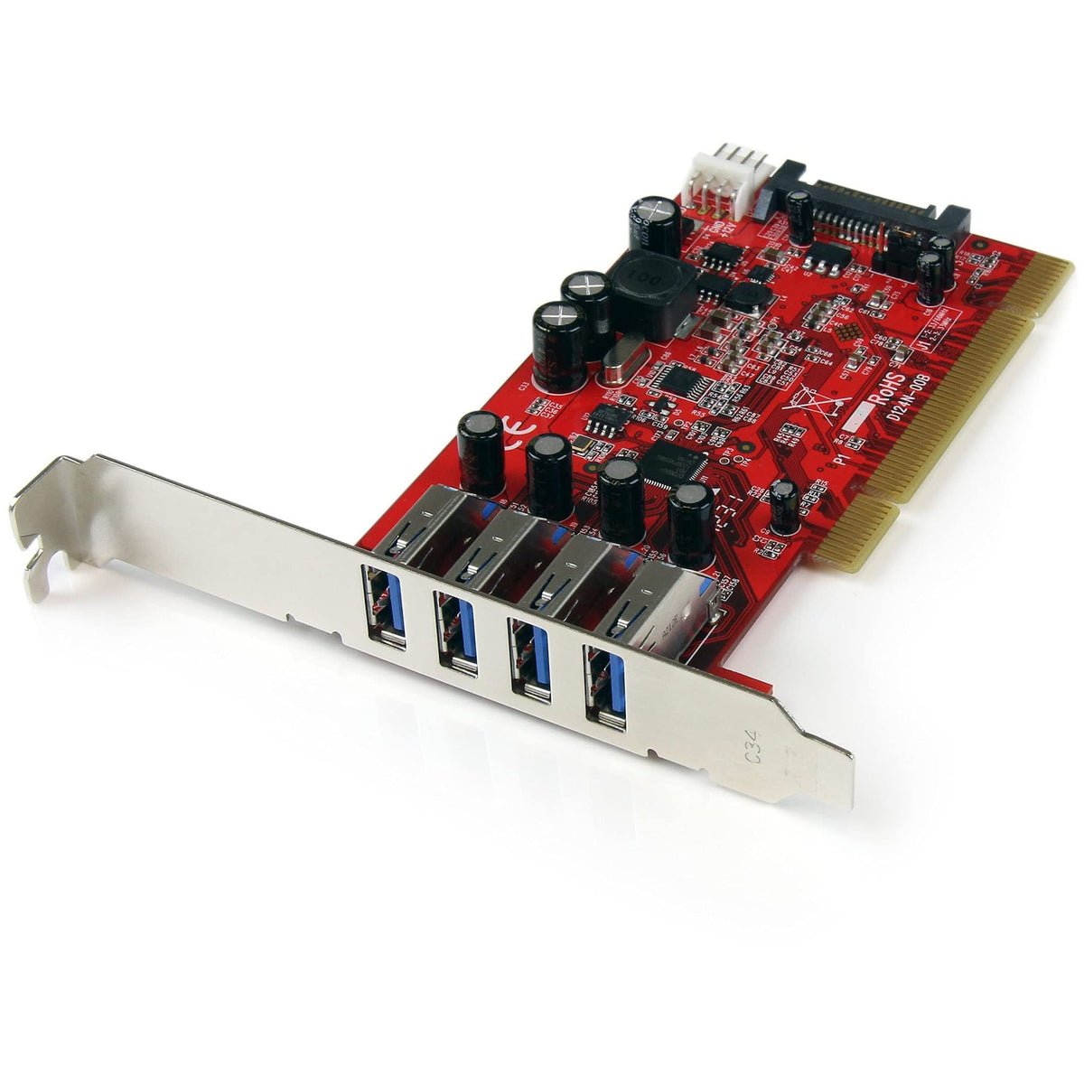 StarTech 4 Port PCI SuperSpeed USB 3.0 Adapter Card with SATA/SP4 Powe