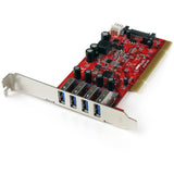 StarTech 4 Port PCI SuperSpeed USB 3.0 Adapter Card with SATA/SP4 Powe