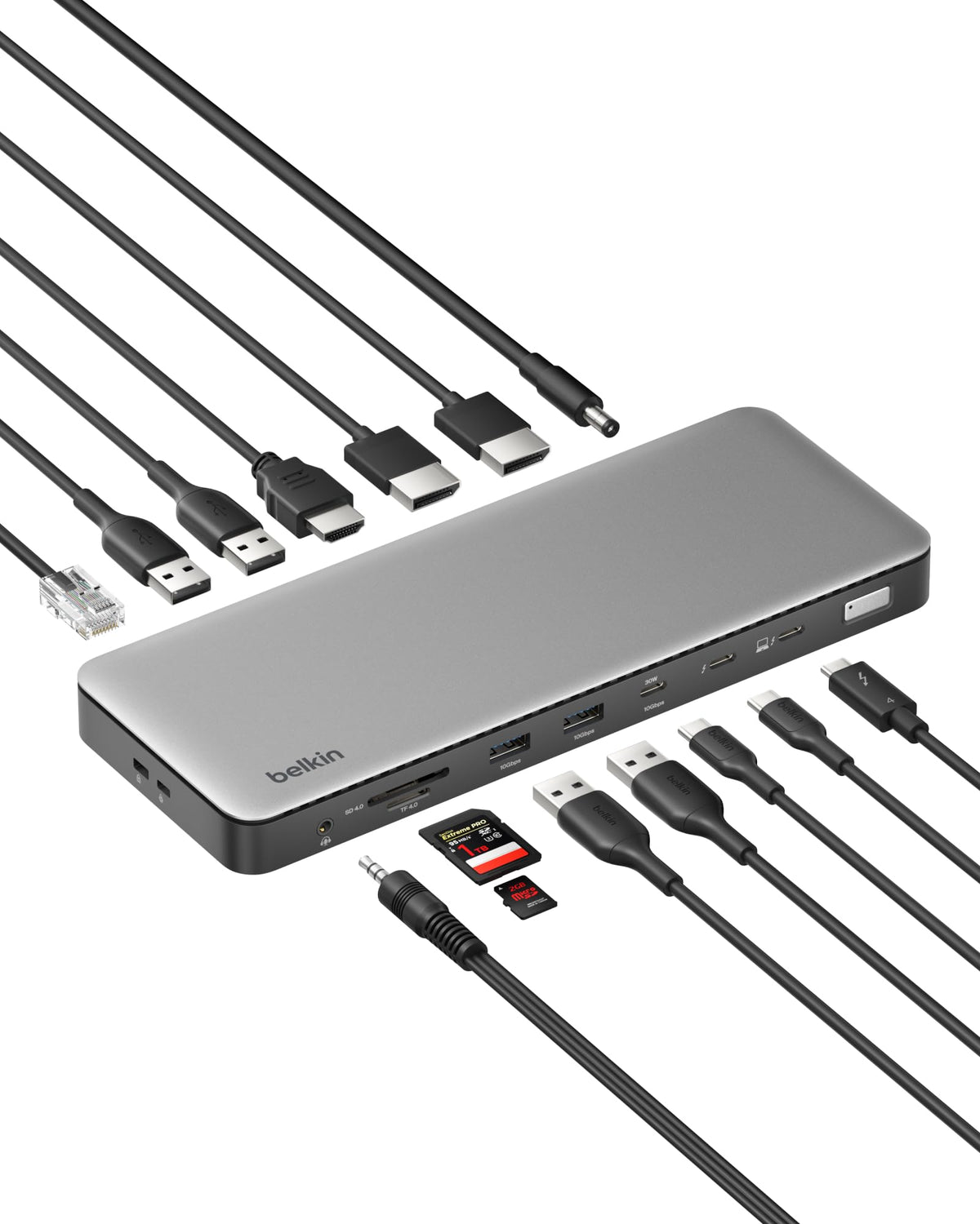 Station d'accueil Belkin Thunderbolt 4 triple écran 96W 14 en 1 USB-C