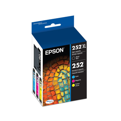 Epson T252XL-BCS Combo Pack, Black High Capacity and C/M/Y Standard Ca