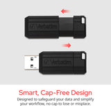 Clé USB Verbatim 32 Go Pinstripe USB 2.0, noir 49064 32 Go