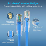 Câble Patch Ethernet Cat6A CableGeeker 0,3m - Lot de 24 Bleu, Haute Vitesse 10Gp