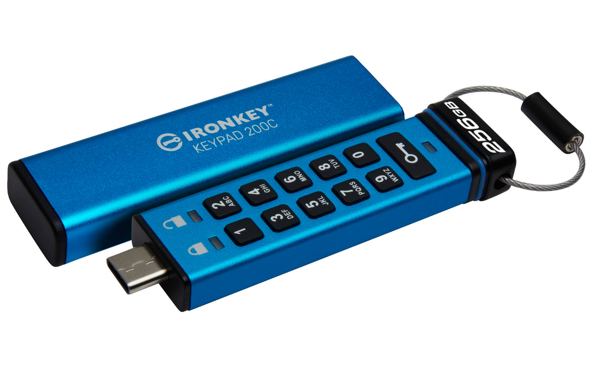 Kingston Ironkey Keypad 200 USB-C 256GB Encrypted Flash Drive | OS Ind