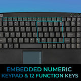 Adesso AKB-410UB SlimTouch Mini USB Keyboard with Built-in Touchpad (A