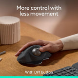 Logitech MX Ergo S Advanced Wireless Trackball Mouse, USB-C Rechargeab