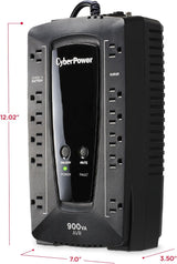 CyberPower AVRG900U AVR UPS System, 900VA/480W, 12 Outlets, Compact 90