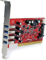 StarTech 4 Port PCI SuperSpeed USB 3.0 Adapter Card with SATA/SP4 Powe