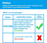 LCL Compatible Toner Cartridge for Lexmark 51B1H00 (1-Pack, Black) for