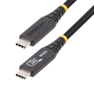 StarTech 50CM (1.6FT) USB4 Cable, USB-IF Certified USB-C Cable, 40GBPS, 240W PD 3.1 EPR, 8K 60HZ, Type-C Cord, Compatible W/Thunderbolt/USB 3.2 Ports