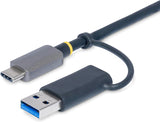 StarTech USB 3.0 Multi-Media Memory Card Reader, SD/MICROSD/Compactflash Card Reader, External USB-C 5GBPS Card Reader with Attached USB-A Adapter