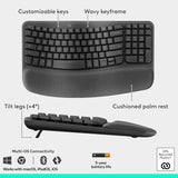 Logitech Wave Keys & Lift Vertical Mouse - Ergonomic Wireless Keyboard