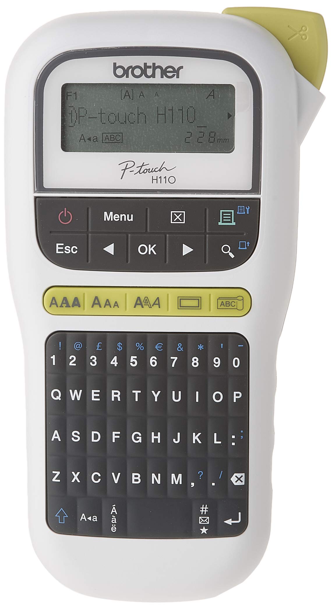 BROTHER PTH110 Easy, Portable Label Maker-Handheld Labeller, Black/Whi