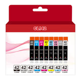 Cartouches d'encre compatibles NEXTPAGE de remplacement pour Canon CLI42, ensemble de 8