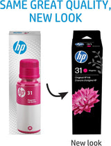HP 31 Magenta Ink Bottle, 70ml (1VU27AN) L Magenta