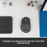 Logitech M720 Triathlon Multi-Device Wireless Mouse, Bluetooth, USB Un