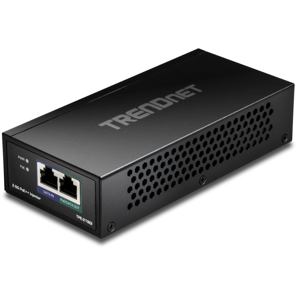 Injecteur PoE++ 2,5 G de TRENDnet, TPE-219GI, PoE++ 90 W, PoE+ 30 W, boîtier métallique