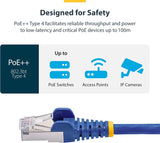 StarTech.com 10ft Blue CAT8 Ethernet Cable, Snagless RJ45, 25G/40G, 20