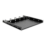 Cantilevered Steel Rack Shelf 1URM Cable Rings 14.2in Deep 50lbs