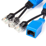 2 Pair RJ45 Ethernet Cable Combiner/Splitter Sharing Kit 2-in-1 (2 Cam