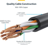 StarTech.com 50ft Black Slim CAT6 Ethernet Cable, Snagless RJ45, LSZH